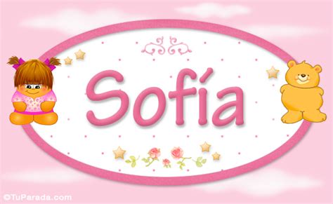 Sofia Nombre Para Bebé Tarjetas De Nombres Para Niñas Bebés Osito Nena