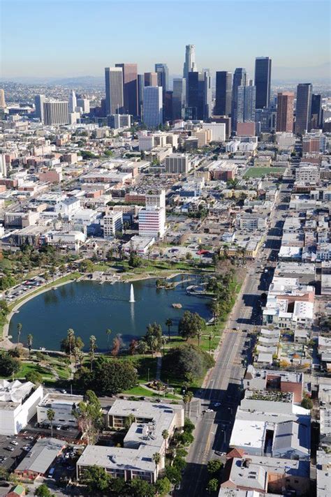 Thats Macarthur Park And Downtown Los Angeles In A Photo Taken During