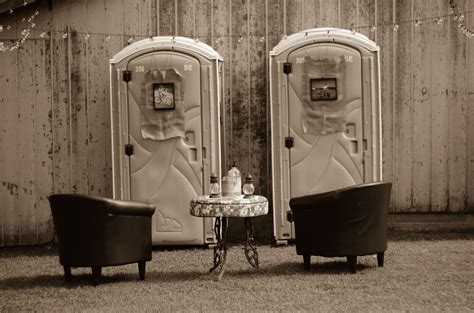 Porta Potty At The Wedding His And Hers Make It Cute Barn Wedding