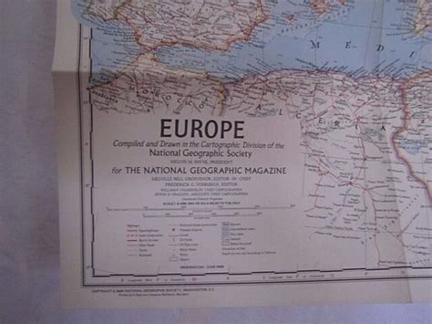 1969 National Geographic Map Europe 26 X 29 Inches Ebay