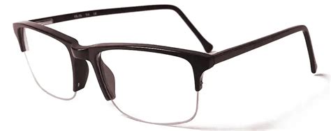 dark brown half rim glasses without nosepad