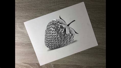 Realistic Strawberry Drawing With Graphite Pencils Youtube