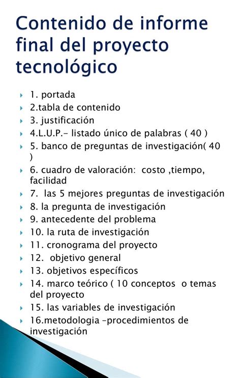 Contenido De Informe Final Del Proyecto Tecnológico7c