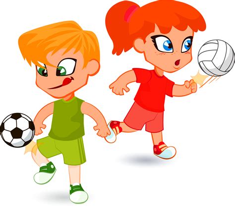 Child Cartoon Illustration Sport Children Vector Clipart Full Size