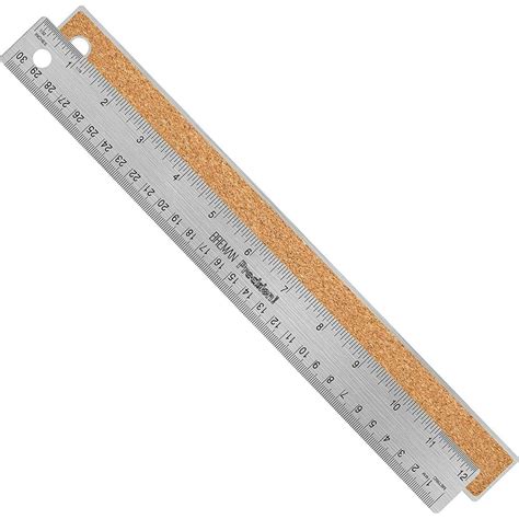 Breman Precision Metal Rulers 12 Inch Stainless Steel Corked Backed