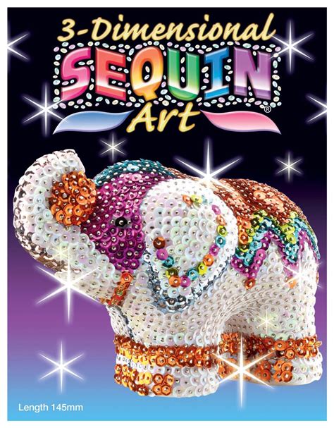 Sequin Art 3d Elephant Sparkling Arts And Crafts 3d Art Kit Creative