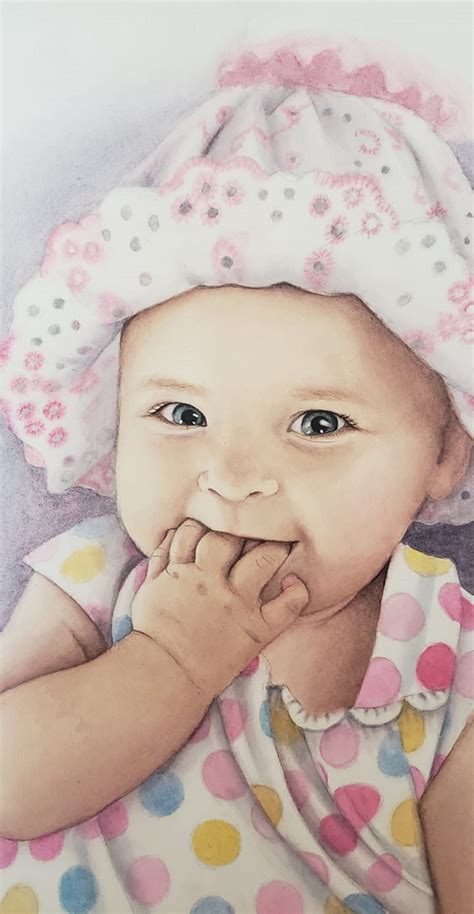 Hand Painted Baby Portrait Custom Watercolor Painting From Etsy