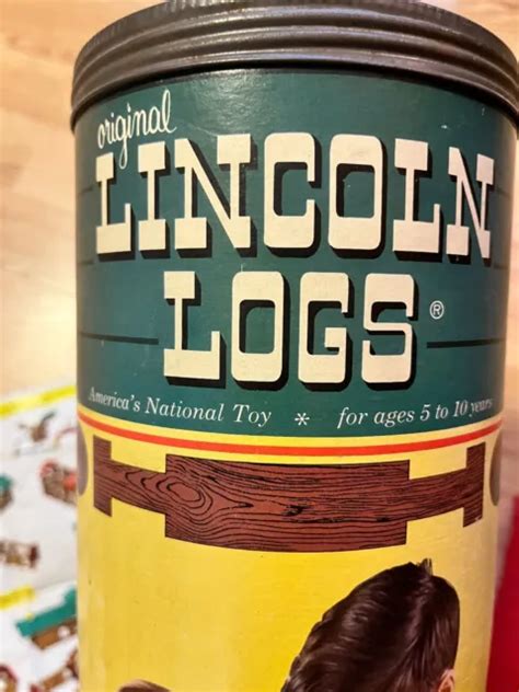 Vintage Original Lincoln Logs Set 2c Tube Complete 91 Pcs