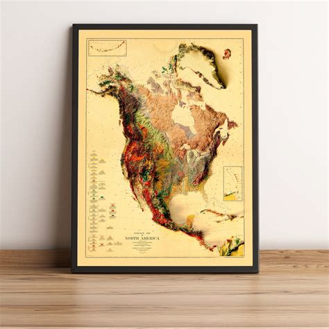 North America Raised Relief Wall Map North America Map Relief Map Map