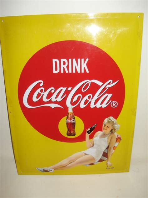 Coca Cola Werbetafel Pin Up Girl Metall Catawiki