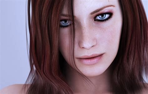 Wallpaper Girl Sexy Blue Eyes Face Redhead Beautiful Woman Pink Lips Black Eyes Lined For