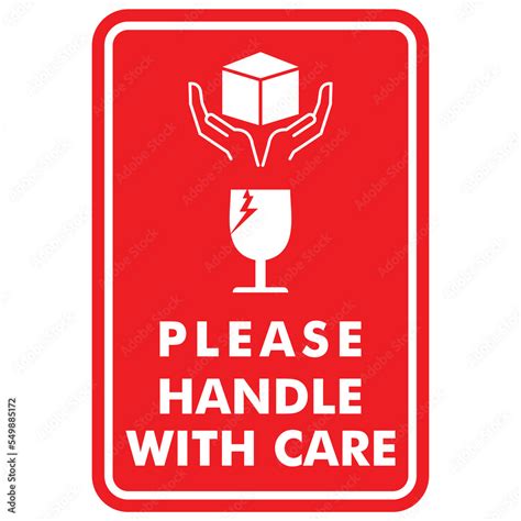 Fragile Please Handle With Care Sticker Label Stock Vector Adobe Stock