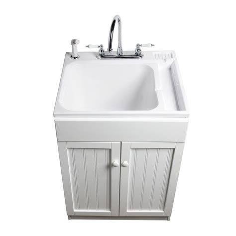 Bathroom inspiring bathroom storage ideas with wooden bathroom. ASB Polypropylene Utility Tub in White Cabinet | Lowe's ...