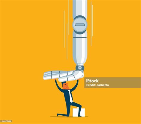 Robots Work Instead Of Humans Stock Illustration Download Image Now