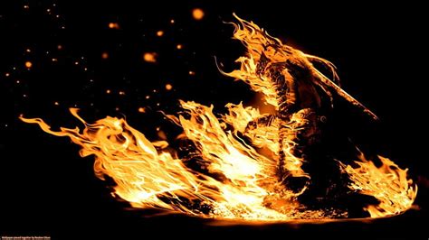 Hd Wallpaper Burning Wood Dark Souls Fire Video Games Flame Fire