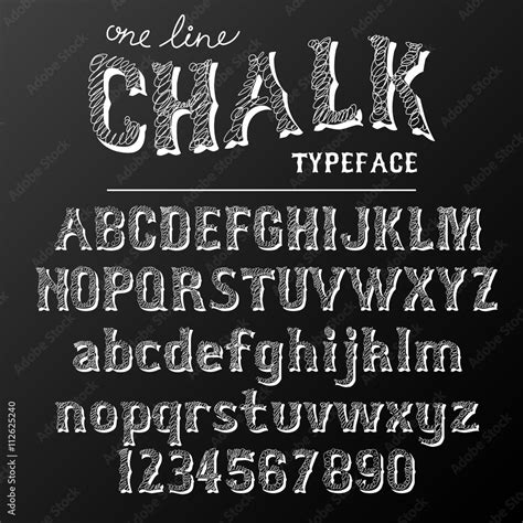 Chalkboard Font Chalk Font Chalkboard Typeface Vector De Stock Adobe Stock