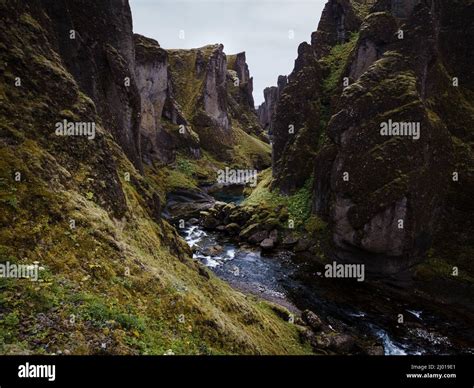 Fjaðrárgljúfur Canyon In Iceland Stock Photo Alamy