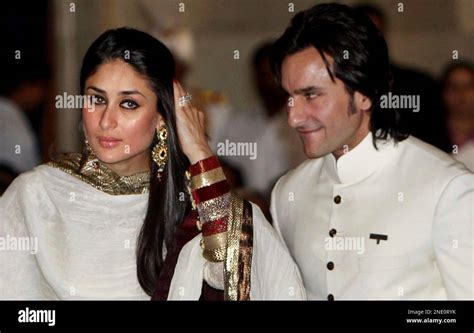 Bollywood Actors Saif Ali Khan Right And Kareena Kapoor Arrive To