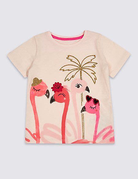 Pure Cotton Flamingos Top 3 Months 7 Years Flamingo Top Kids