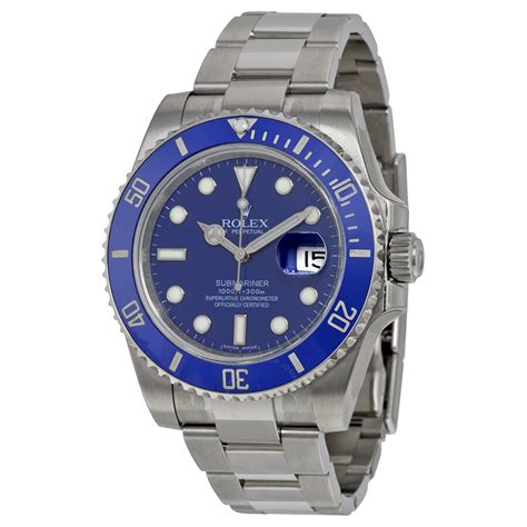 Rolex Pre Owned Rolex Submariner Automatic Chronometer Blue Dial Mens