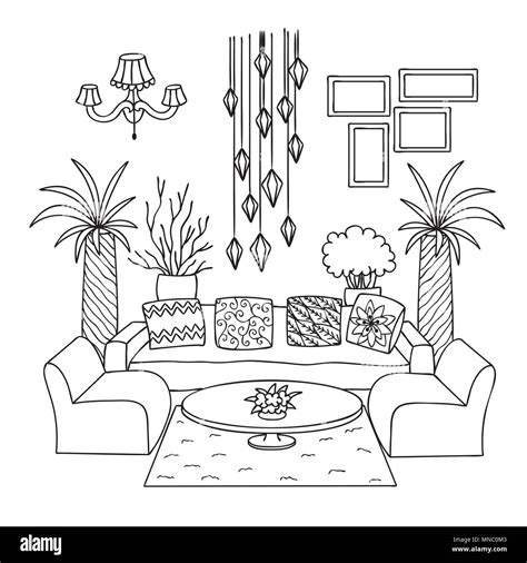 Living Room Coloring Pages Printable