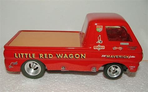 124 Vintage Bz Little Red Wagon Slot Car Classic Chassis Runs Great