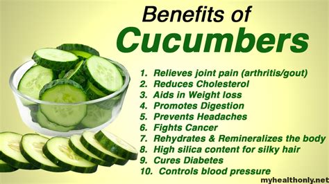 know about the effective health benefits of cucumbers my health only