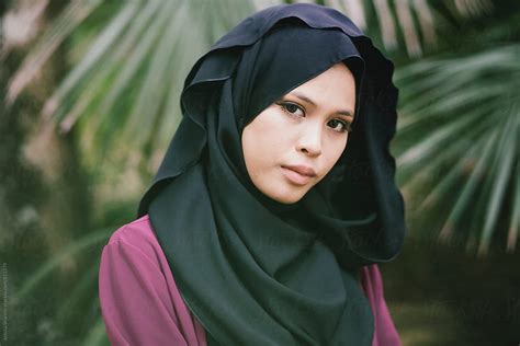 Beautiful Malaysian Young Woman In Hijab By Jessica Lia Stocksy United