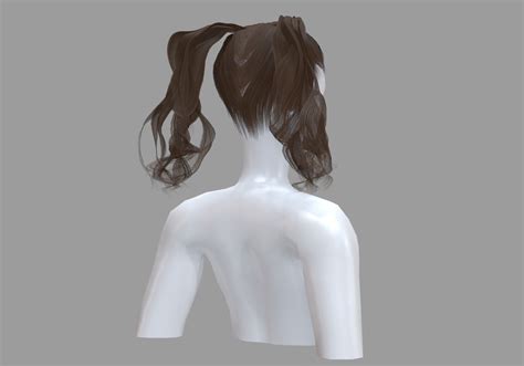 Pigtails Wavy Hairstyle V17951 3d Model Cgtrader