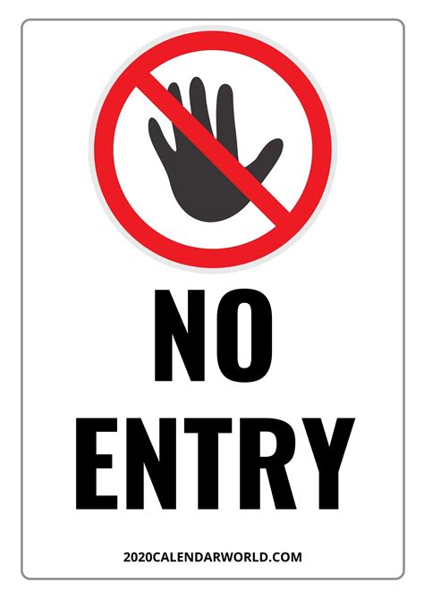 Printable No Entry Sign Template Full Hd Download In 2021 Entry Signs