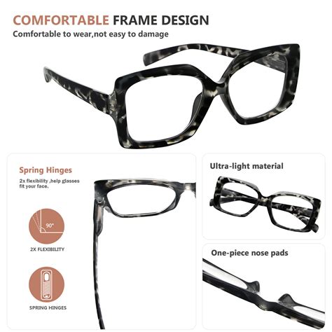 eyekepper 4 pack reading glasses women oversize readers retro square 1 5 2 5 ebay
