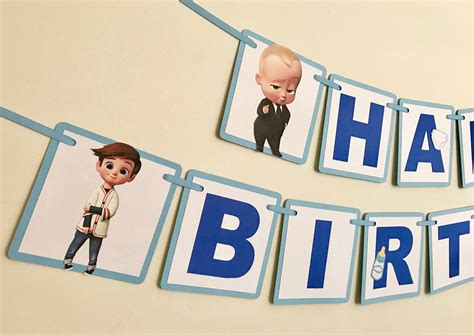 Boss Baby Birthday Banner Boss Baby Cupcake Toppers Please Read