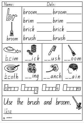 Has zero blends because no two consonants appear together check out our list of blends for kindergarten and first grade which you'll also find in our video! Br Blends Worksheets br blends worksheets 1 | Blends ...