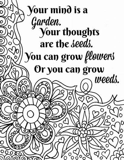 Coloring Pages Printable Quote Flower Inspirational Teens