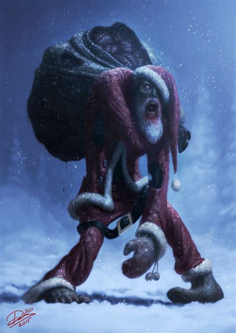 Zombie Santa Christmas Horror Creepy Art Creepy Christmas