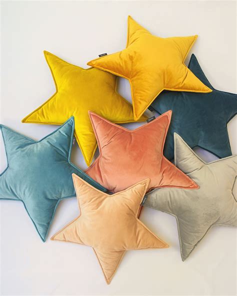 Velvet Star Pillow Star Shaped Cushion Kids Pillow Nursery Etsy