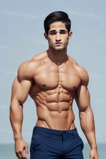 Male Model Print Muscular Handsome Beefcake Shirtless Pumped Chest Hot Man Mm519 560 Picclick