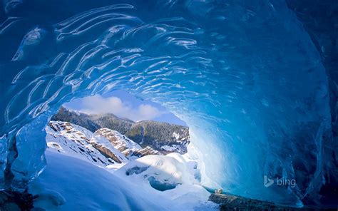 Fonds Decran Usa Hiver Alaska Mendenhall Glacier Juneau Glace Grotte