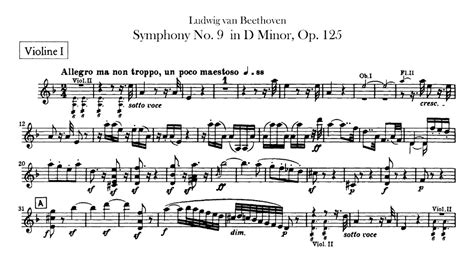Beethoven Symphony No 9【1st Violin】 Op125 D Minor Sheet Music Youtube