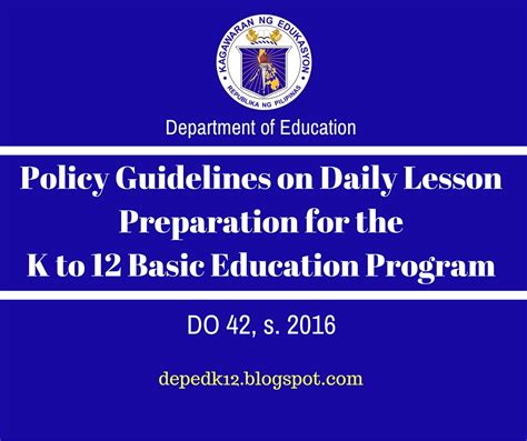 Do 42 S 2016 Policy Guidelines On Daily Lesson Preparation For The