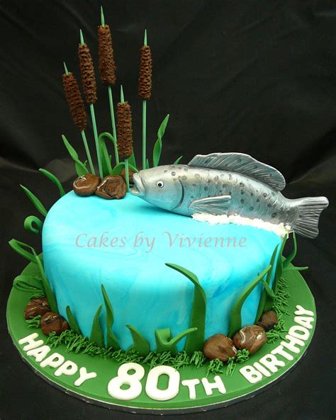 Fishing birthday cake bass fishing birthday cake creation sweet cakes pinterest. 80Th Birthday Fish Cake - CakeCentral.com