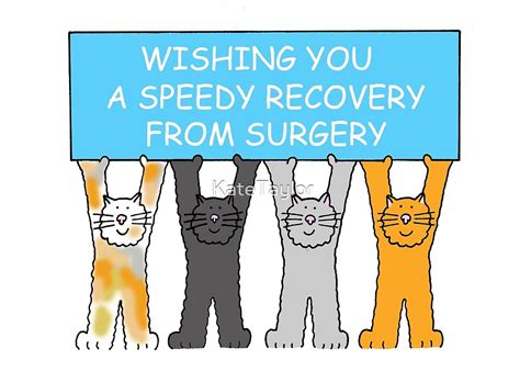Wishing You A Speedy Recovery From Surgery Cartoon Cats By Katetaylor