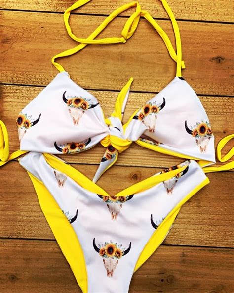 Cowskull Bikini Swimsuits Outfits Trendy Swimsuits Cute Cowgirl Outfits