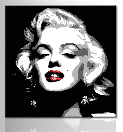 Marilyn Monroe Hand Painted Canvas Pop Art Style Canvas Wall Art Black