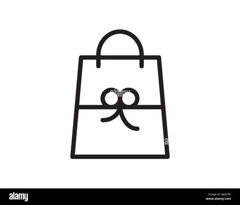 Shopping Bag Icon Design Template Outline Vector Stock Vector Image