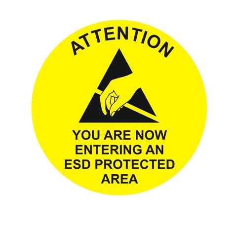 Entering Esd Protected Area Round Sign Anti Static Esd