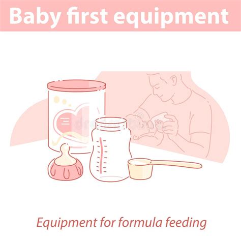 Alimentação De Bebês Com Fórmula Pai Alimentando Bebê Ilustração Do Vetor Ilustração De Bocal