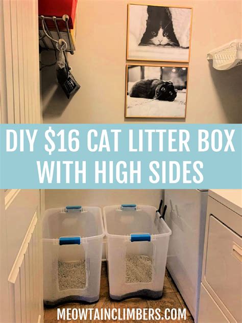 Diy Cat Litter Box With High Sides Homemade Cat Litter Box Cat Litter Box Diy Cat Litter Box