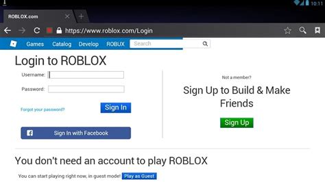 Login Page For Roblox