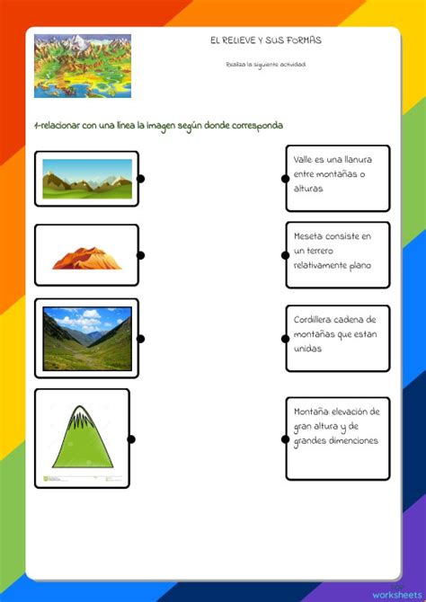 El Relieve Y Sus Formas Ficha Interactiva Topworksheets